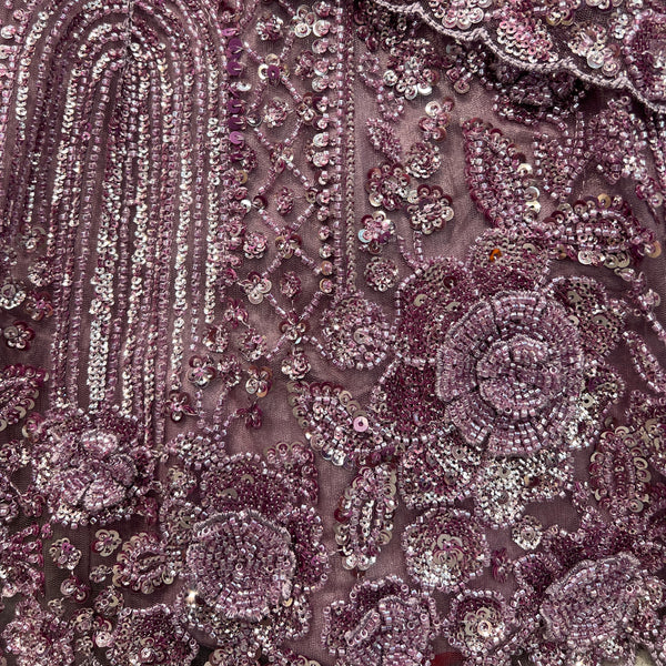 Jazzagals - Ready-To-Wear Designer Monotone Handwork Couture Lehenga Deep Muave