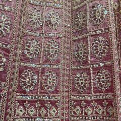Jazzagals - Beads & Pearls Handwork Tissue Silk Ombre Reception Lehenga Pink