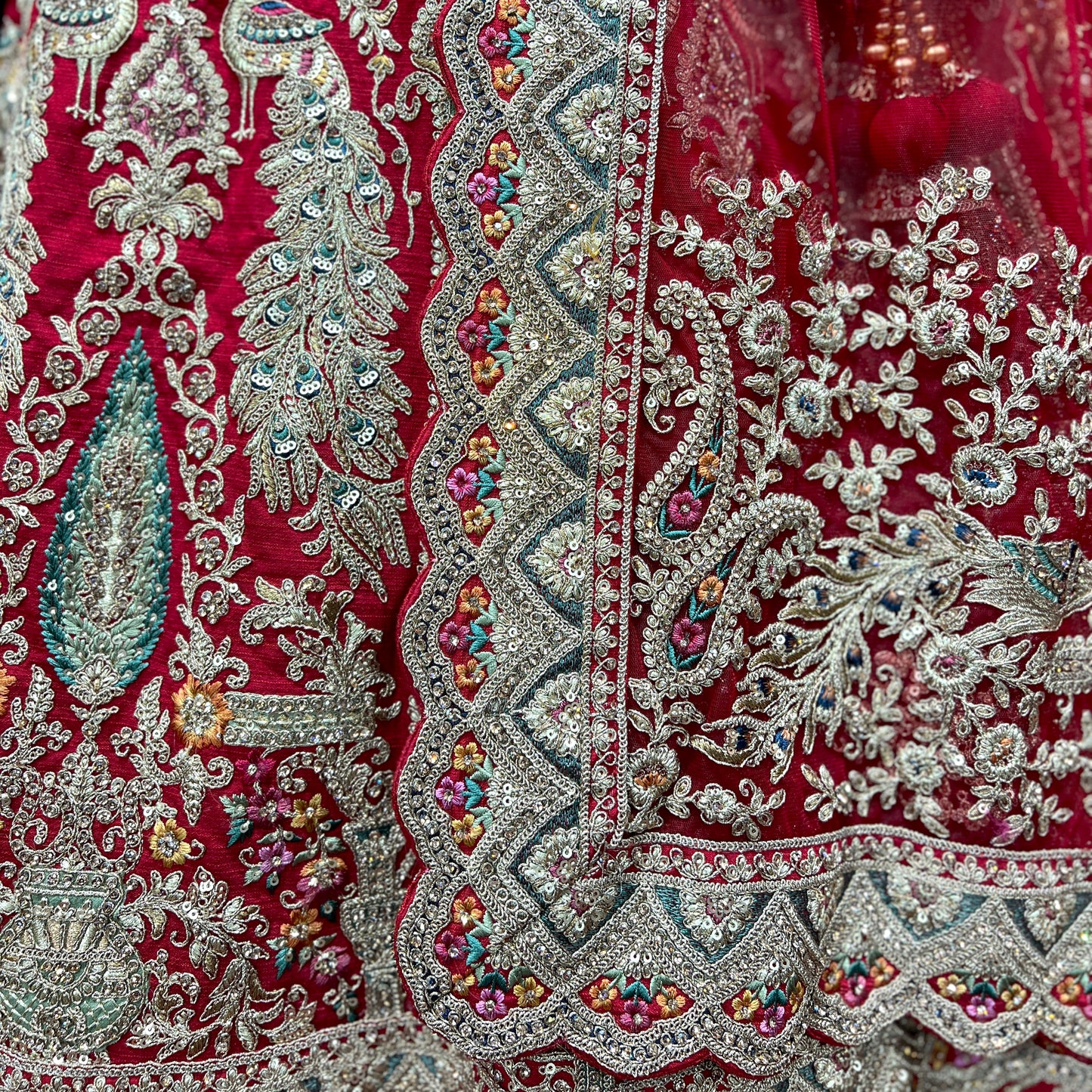 Sangria : Double Dupatta Royal Red Bridal Lehenga