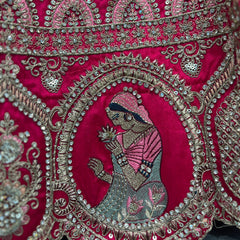 Dulhan in Rani Pink Lehenga : Peacock Design Double Dupatta Bridal Lehenga