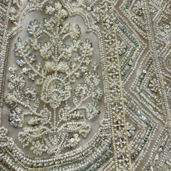Jazzagals - Beads & Pearls Handwork Off White Reception Lehenga