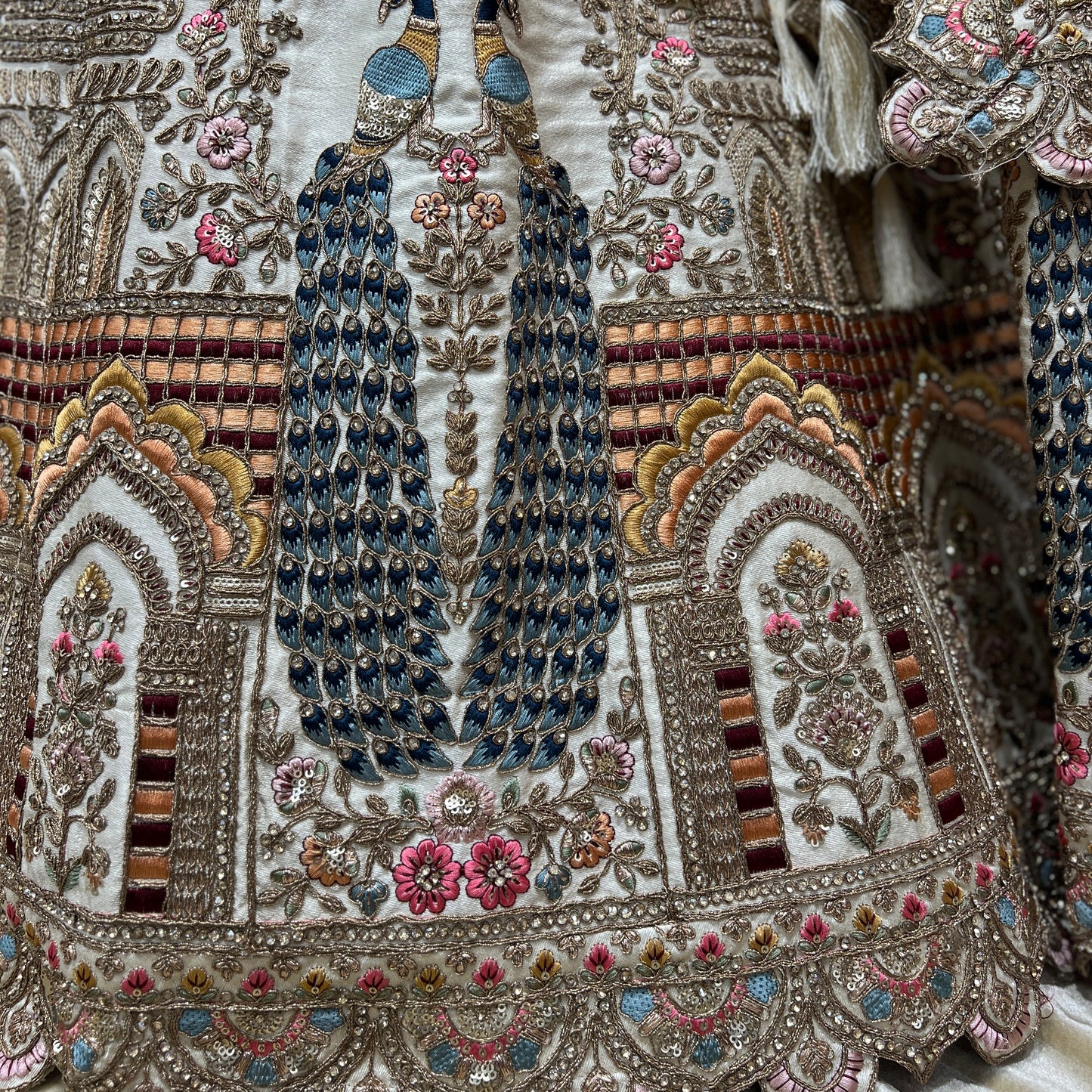 Rosé - Wedding Trousseau in Pastel Hues Off White Lehenga