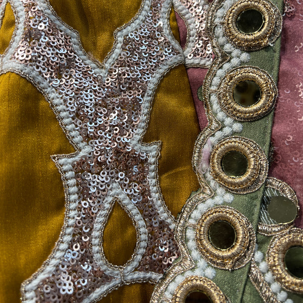 Shringaar: Multicolor Silk Lehenga with Heavy Border & Blouse