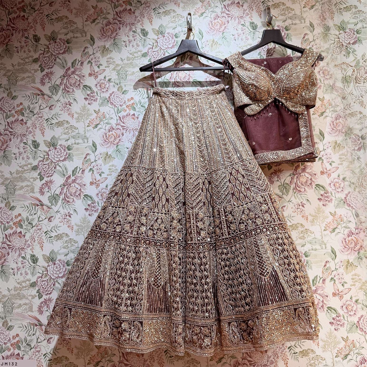 Celestial Collection: Lavender Designer Lehenga with Beads Handwork