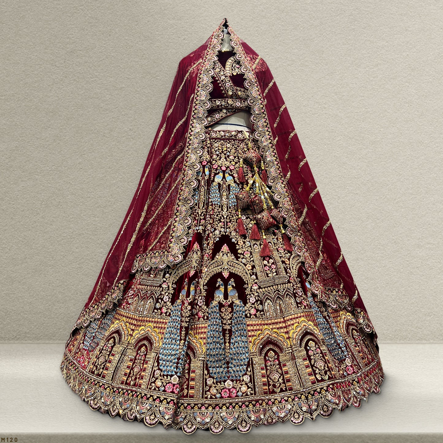 Rajgharana - The Royal Maroon Rich Bridal Lehenga