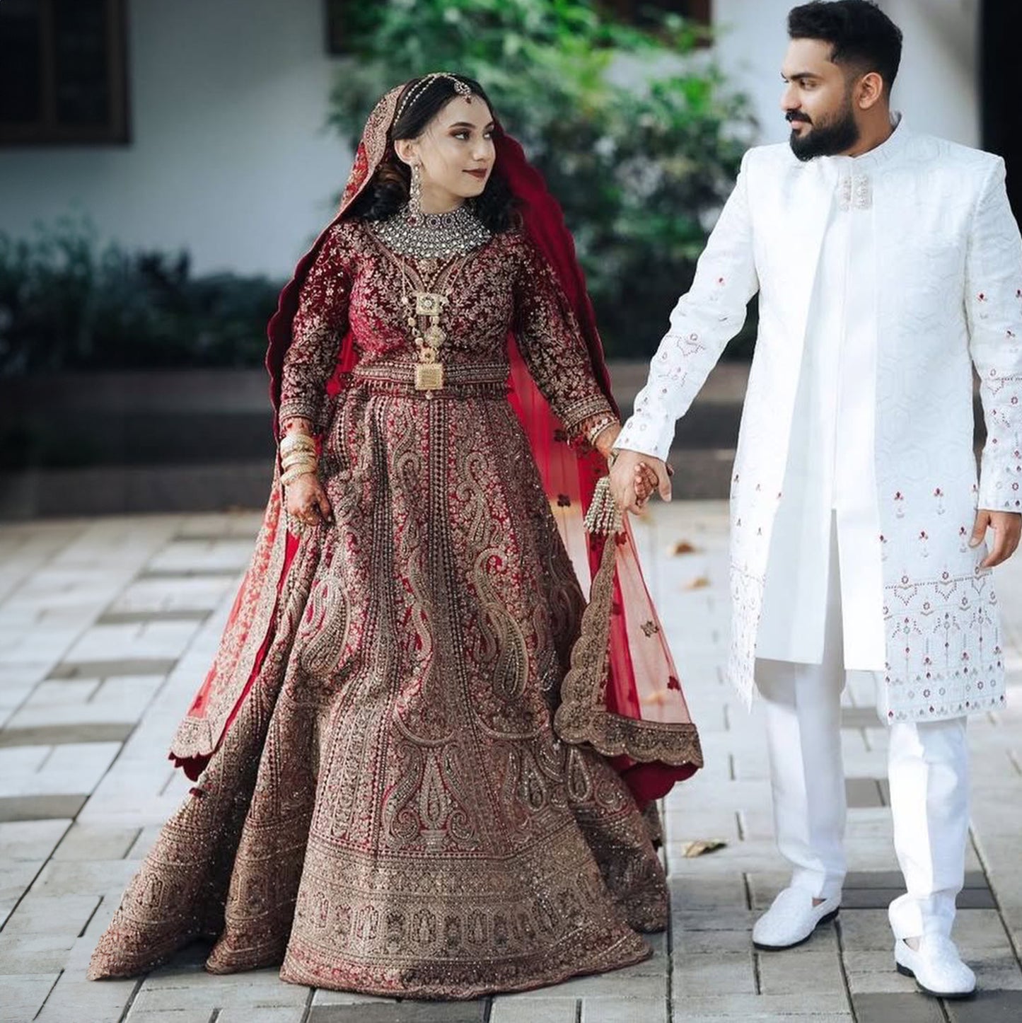 Amrapali - The Royal Rajwadi Maroon Bridal Lehenga