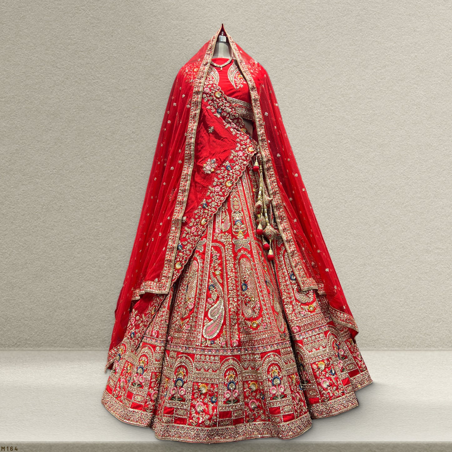 Sangria : Double Dupatta Royal Red Bridal Lehenga