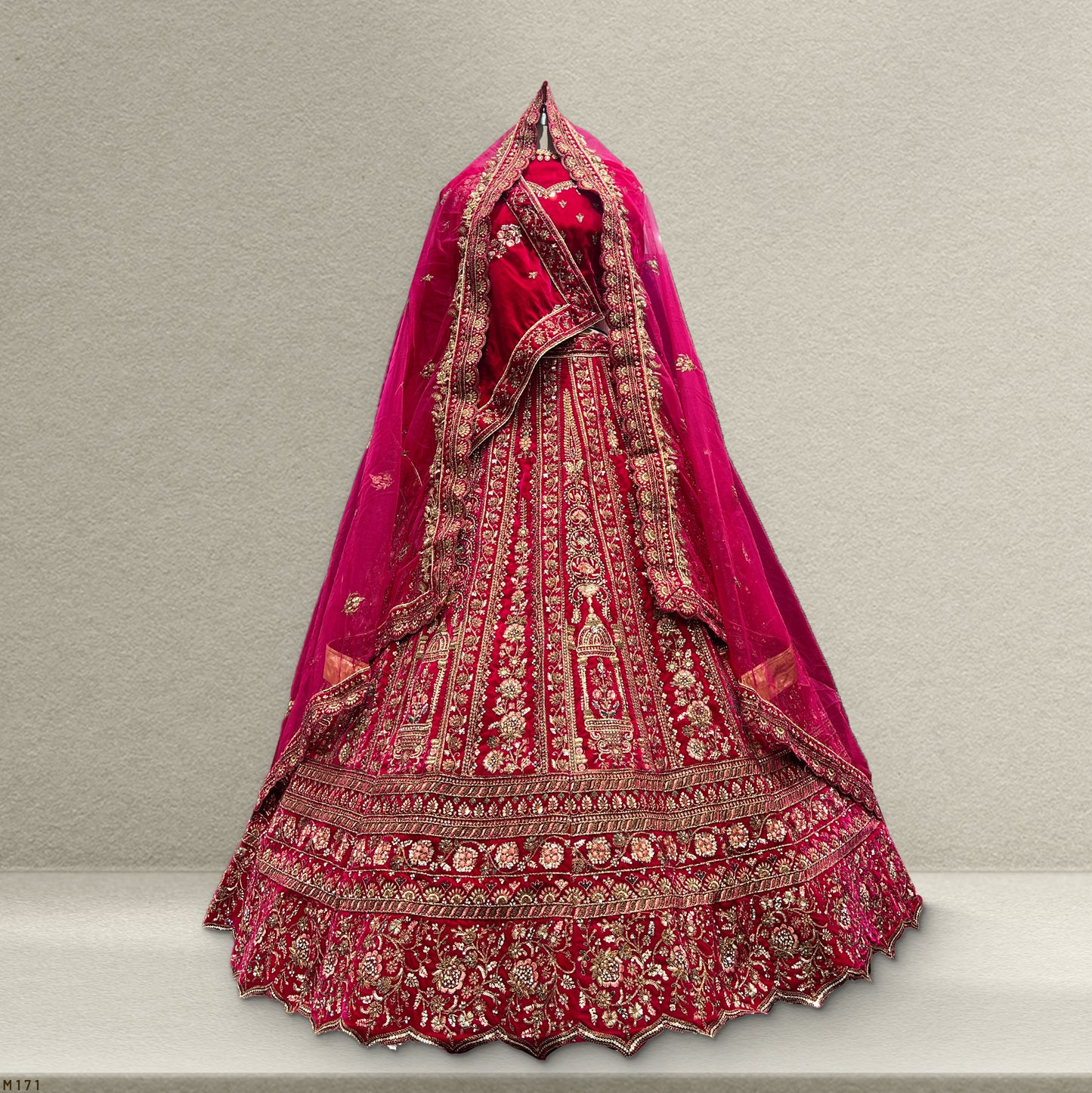 Rajgharana - Double Dupatta Timeless Bridal Lehenga Pink