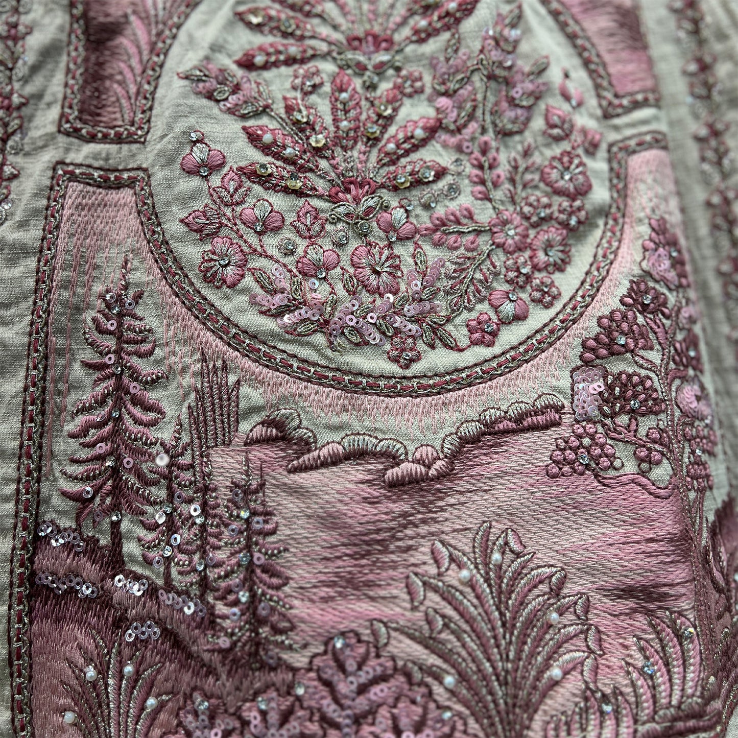 Damsel - Raw Silk Soft Pink Flared Designer Couture Lehenga