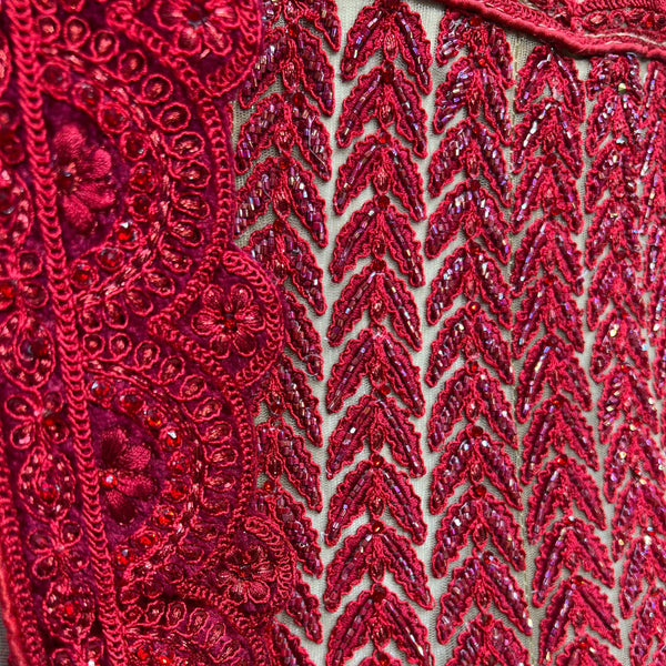 JMS Studio Red Couture Handwork Lehenga for Reception for Bride