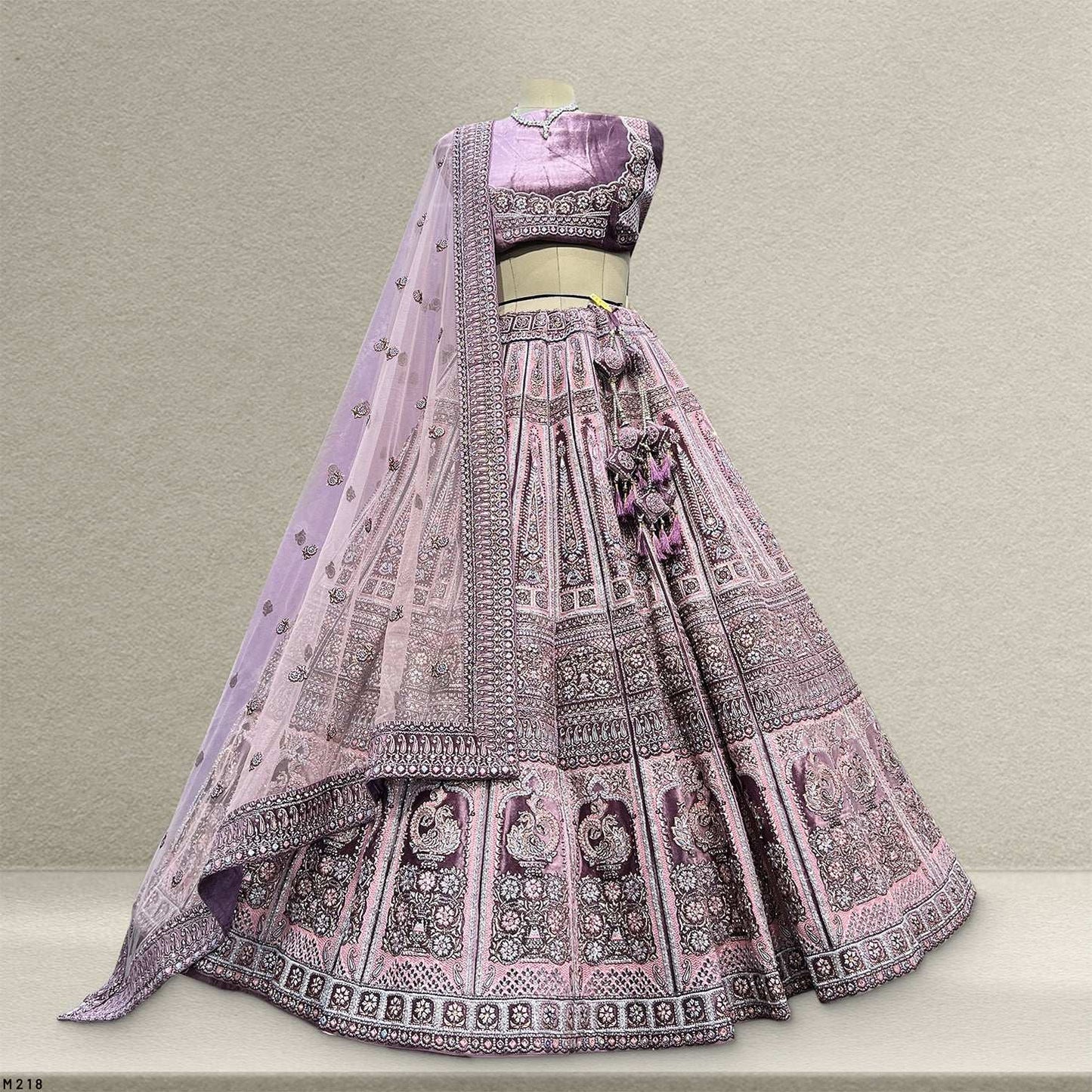 Damsel - Luxe Velvet Mystic Lavender Designer Lehenga