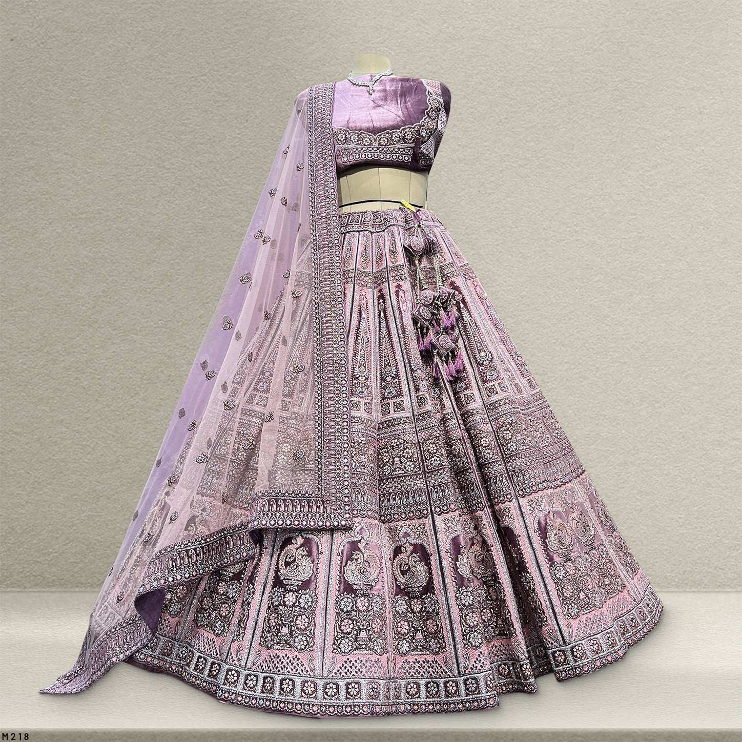 Damsel - Luxe Velvet Mystic Lavender Designer Lehenga
