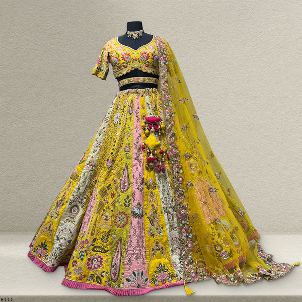 Rosé - Celebrity Designer Couture Raw Silk Lehenga Ready to Wear