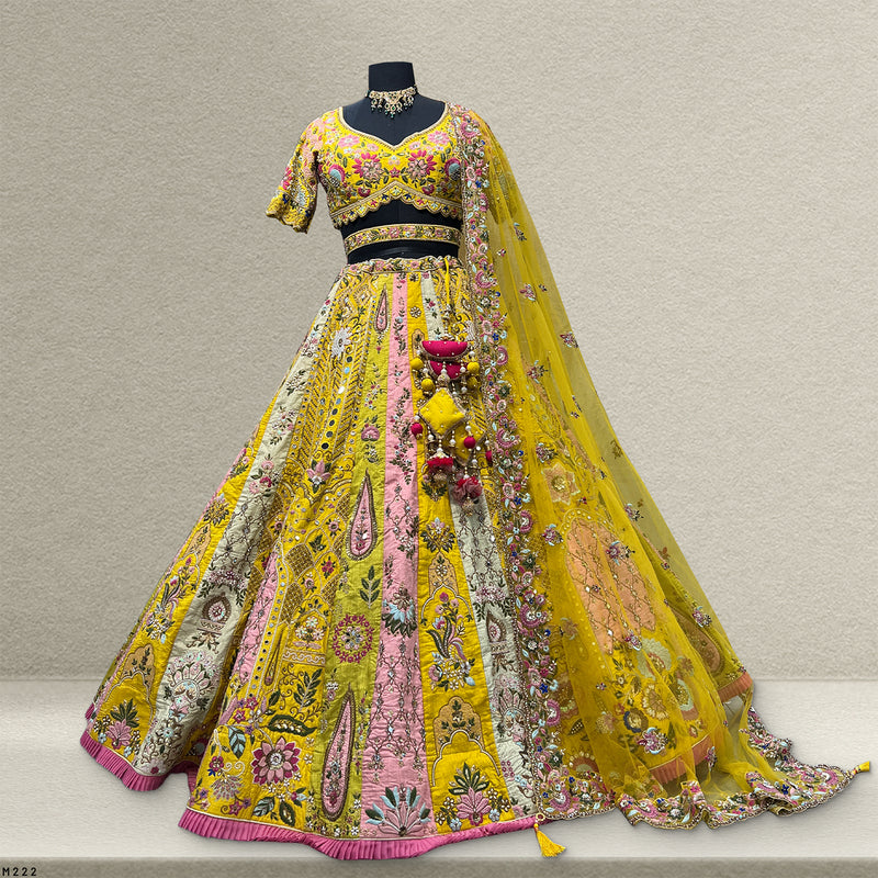 Rosé - Celebrity Designer Couture Raw Silk Lehenga Ready to Wear