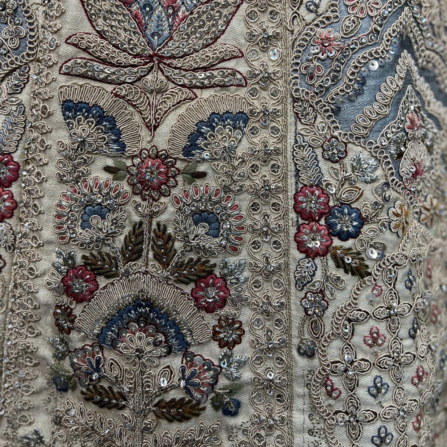 Rosé - Embroidered Raw Silk Off White Bridal Wear with Double Dupatta