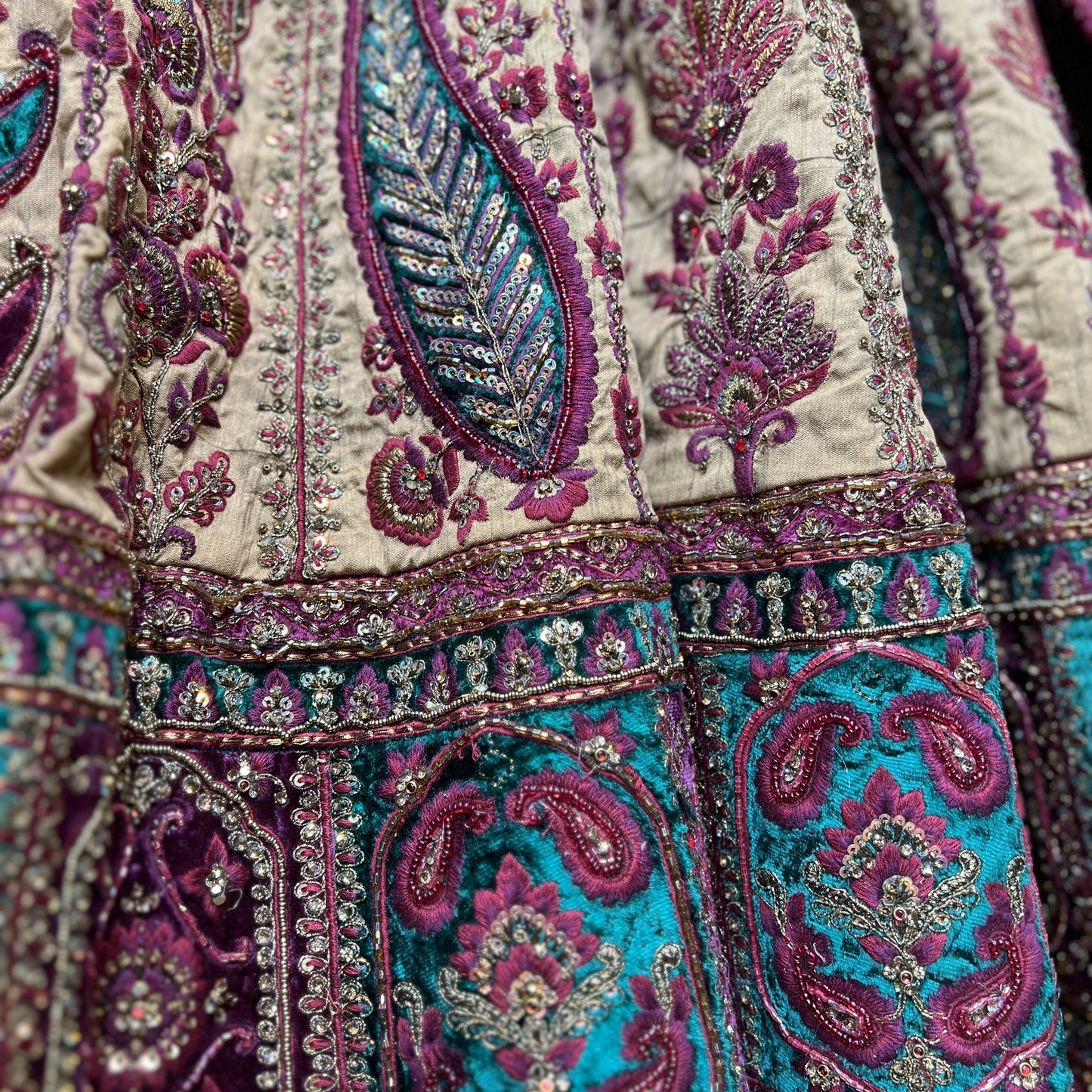 Rajgharana - The Velvet Double Dupatta Maroon Bridal Lehenga