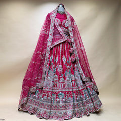 Rajgharana - Double Dupatta Rani Pink Handwork Wedding Lehenga