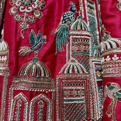 Rajgharana - Double Dupatta Rani Pink Handwork Wedding Lehenga