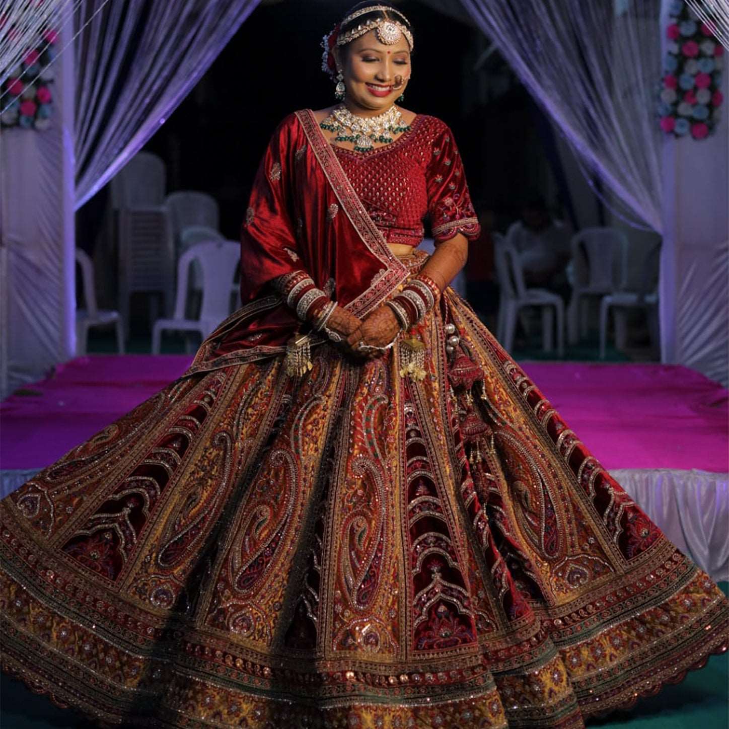 Rajgharana - The Royal Mustard Bridal Lehenga JMS Studio {{ Royal Red Bridal Lehenga}}