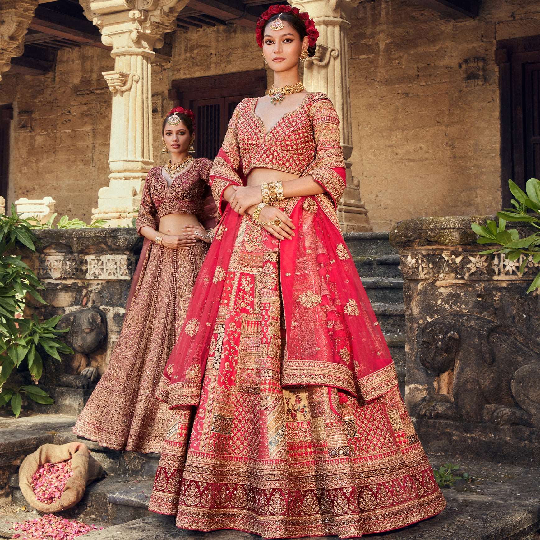 Amrapali - The Royal Rajwadi Bridal Lehenga JMS Studio {{ Royal Red Bridal Lehenga}}