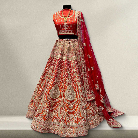 Dulhan in Orange Bridal Lehenga: Celebrity-Inspired Royal Baggi Collection