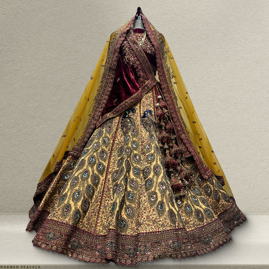 Amrapali - The Royal Peacock Rajwadi Bridal Lehenga