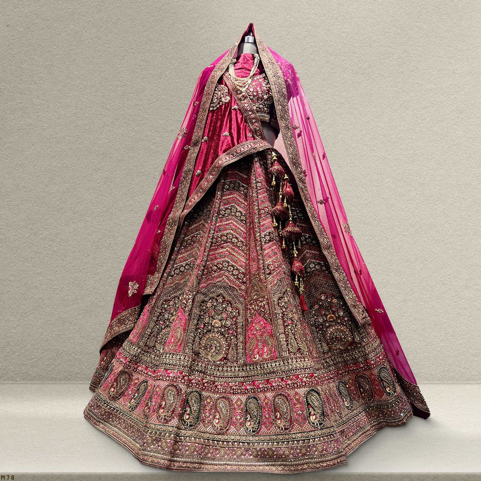 Rajgharana - The Rani Pink Rajwadi Bridal Lehenga JMS Studio {{ Royal Red Bridal Lehenga}}