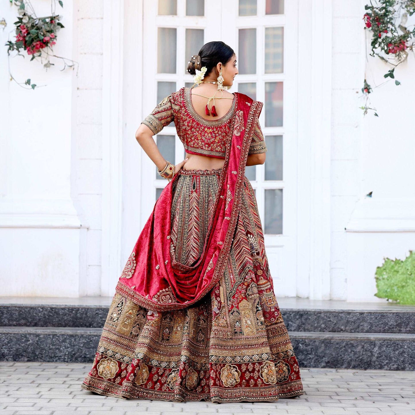 Rajgharana - The Velvet Maroon Bridal Lehenga