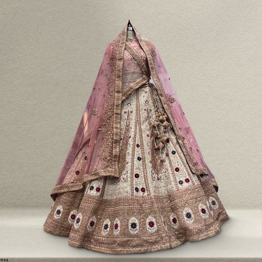 Rosé - Wedding Trousseau in Pastel Hues Bridal Reception Lehenga