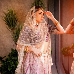 Rosé - Ombre Lavender Lehenga w/h Gorgeous Handwork Dupatta - JMS Studio