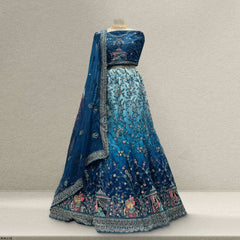 Padmini - Meenakari Threadwork Partywear Lehenga Set Blue
