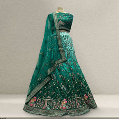 Padmini - Meenakari Threadwork Partywear Lehenga Set Rama
