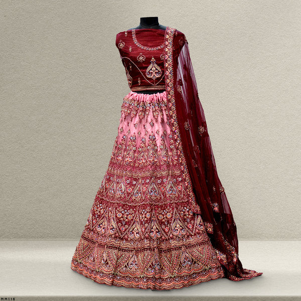Padmini - Meenakari work Net Partywear Lehenga Choli - JMS Studio