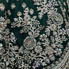 Jazzagals - The Modern 18 Kali Flared Lehenga for Reception for Bride Green