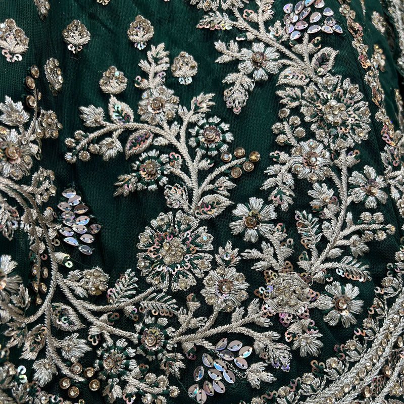 Jazzagals - The Modern 18 Kali Flared Lehenga for Reception for Bride Green