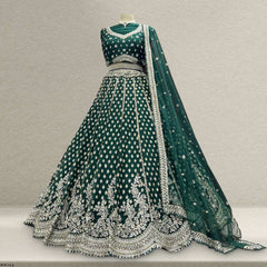 Jazzagals - The Modern 18 Kali Flared Lehenga for Reception for Bride Green