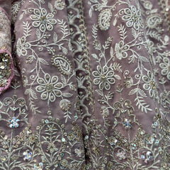 Jazzagals - Lucknawi Work Partywear Georgette Lehenga Choli Lilac