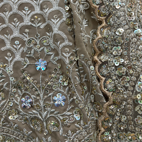 Jazzagals - Lucknawi Work Partywear Georgette Lehenga Choli Ivory