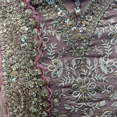 Jazzagals - Lucknawi Work Partywear Georgette Lehenga Choli Lilac