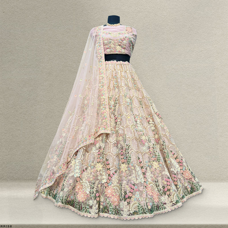 Cherry Blossom - Multicolor Carnival Lehenga With Designer Blouse