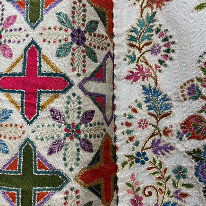 Gulaal - Multicolor Banarasi Silk Position Print Carnival Lehenga