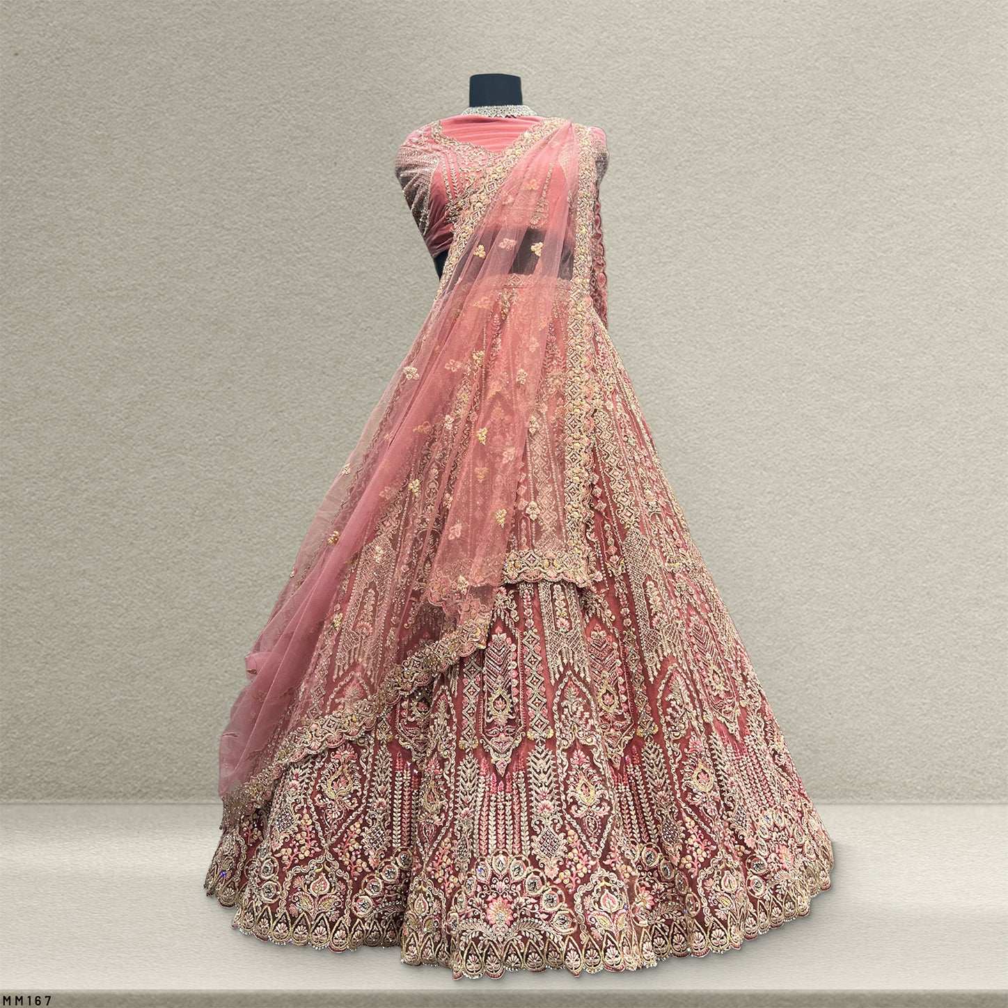 Cherry Blossom - Pink Reception Engagement Lehenga With Designer Blouse