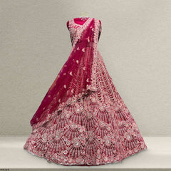 Cherry Blossom - Rani Pink Reception Engagement Lehenga With Designer Blouse
