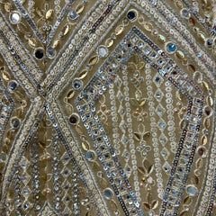 Cherry Blossom  -  Stone Mirror Work Engagement Sangeet Lehenga