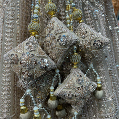 Cherry Blossom  -  Stone Mirror Work Engagement Sangeet Lehenga
