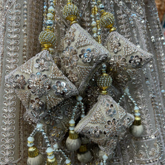 Cherry Blossom  -  Stone Mirror Work Engagement Sangeet Lehenga