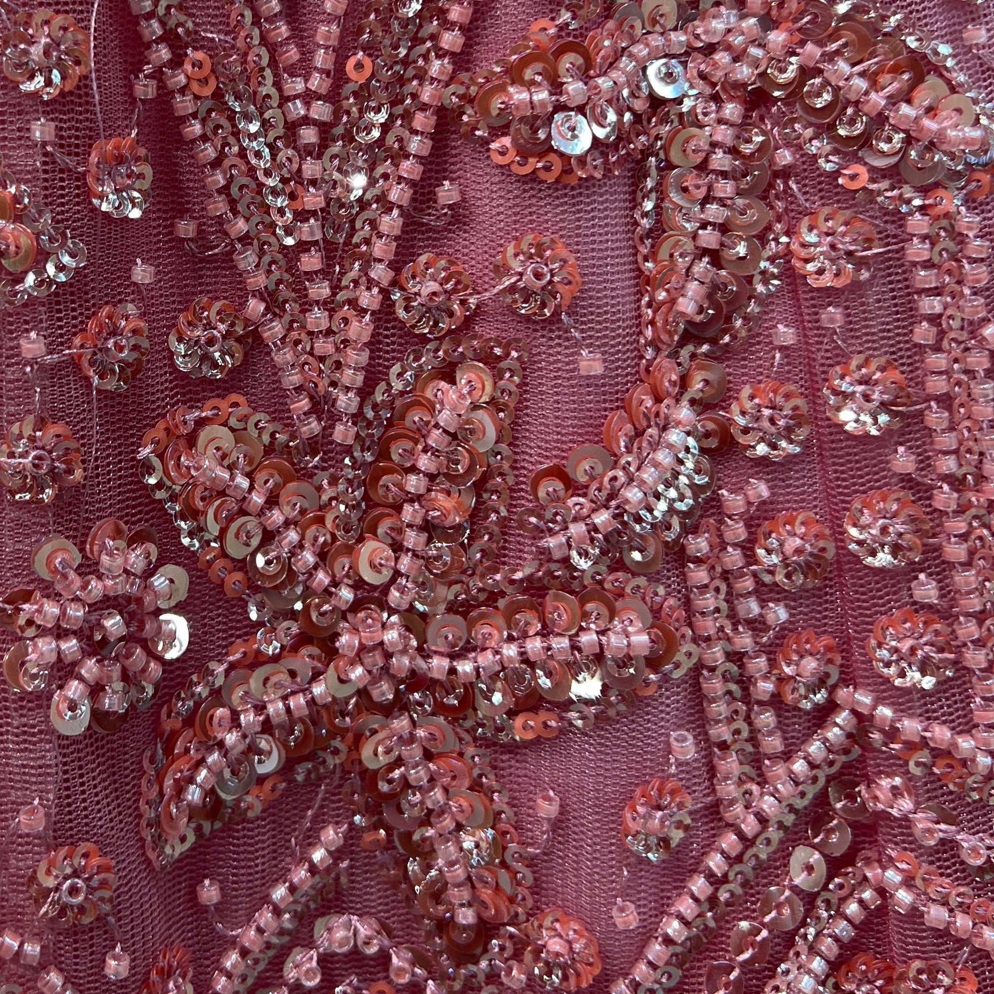 Jazzagals - Beads & Pearls Handwork Blush Pink Reception Lehenga