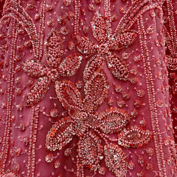 Jazzagals - Beads & Pearls Handwork Blush Pink Reception Lehenga
