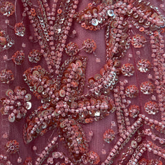 Jazzagals - Beads & Pearls Handwork Blush Pink Reception Lehenga