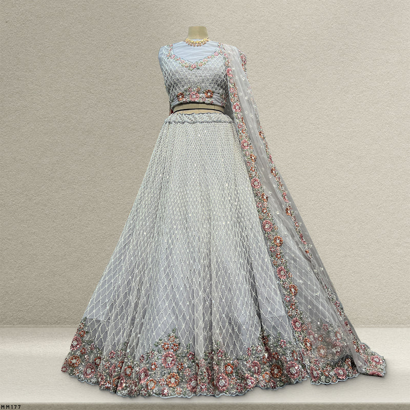 Jazzagals - Pearl Cutdana Handwork Lavender Lehenga w/h Heavy Dupatta